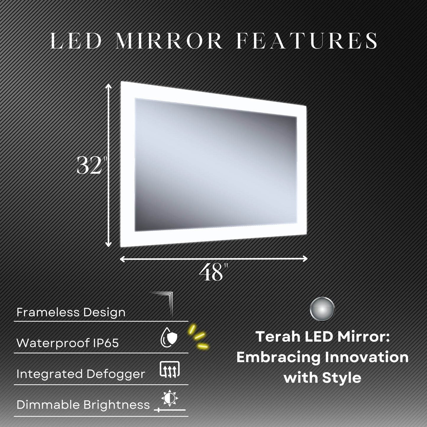 Terah 48"W x 32"H LED Mirror