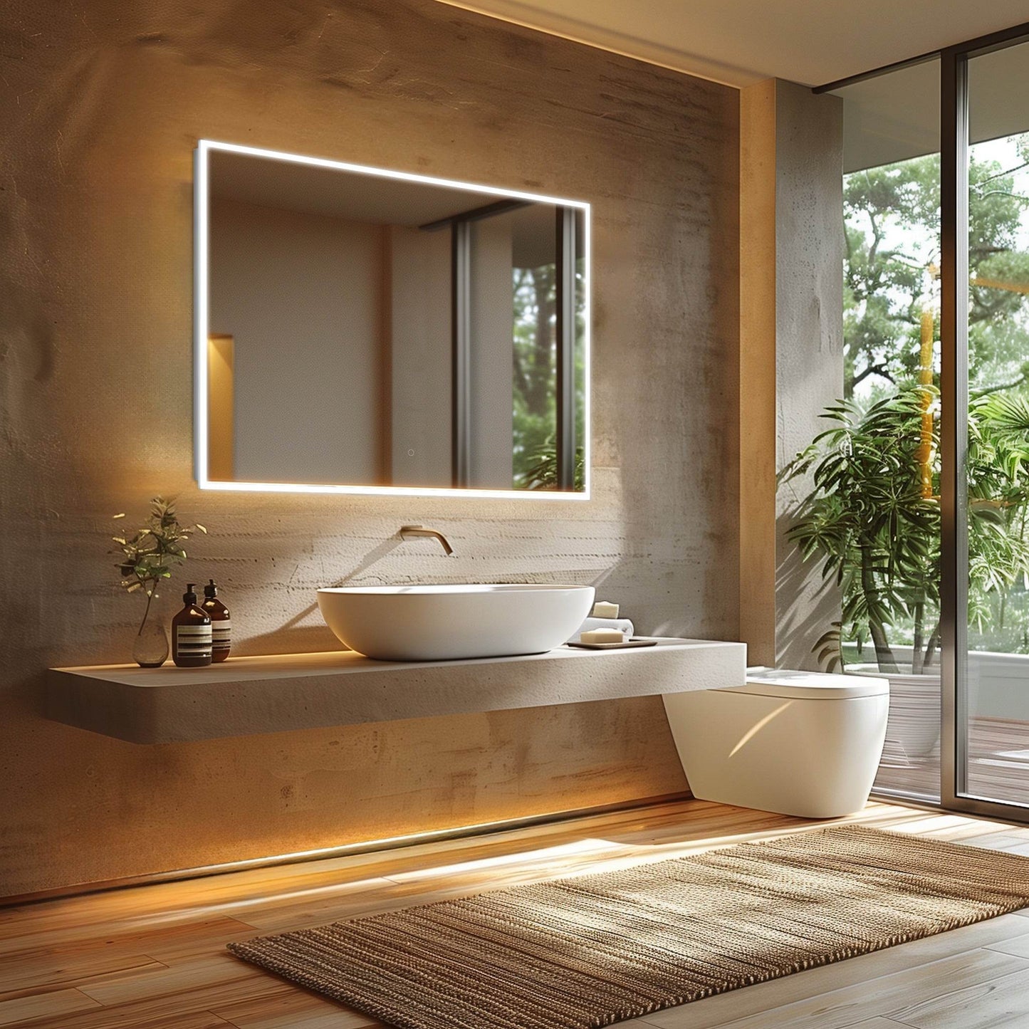 Camila Frameless LED Mirror with Defogger and Integrated Touch Switch - Available in 4 Sizes