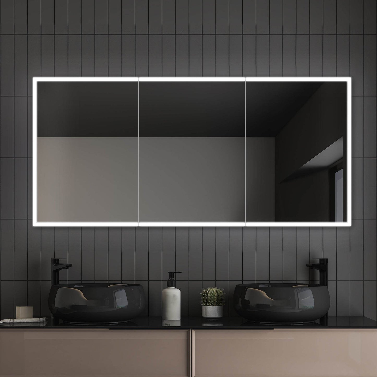 Dhalia LED Bathroom Medicine Cabinet with Defogger and Internal 3X Makeup Mirror - Available in 5 Sizes