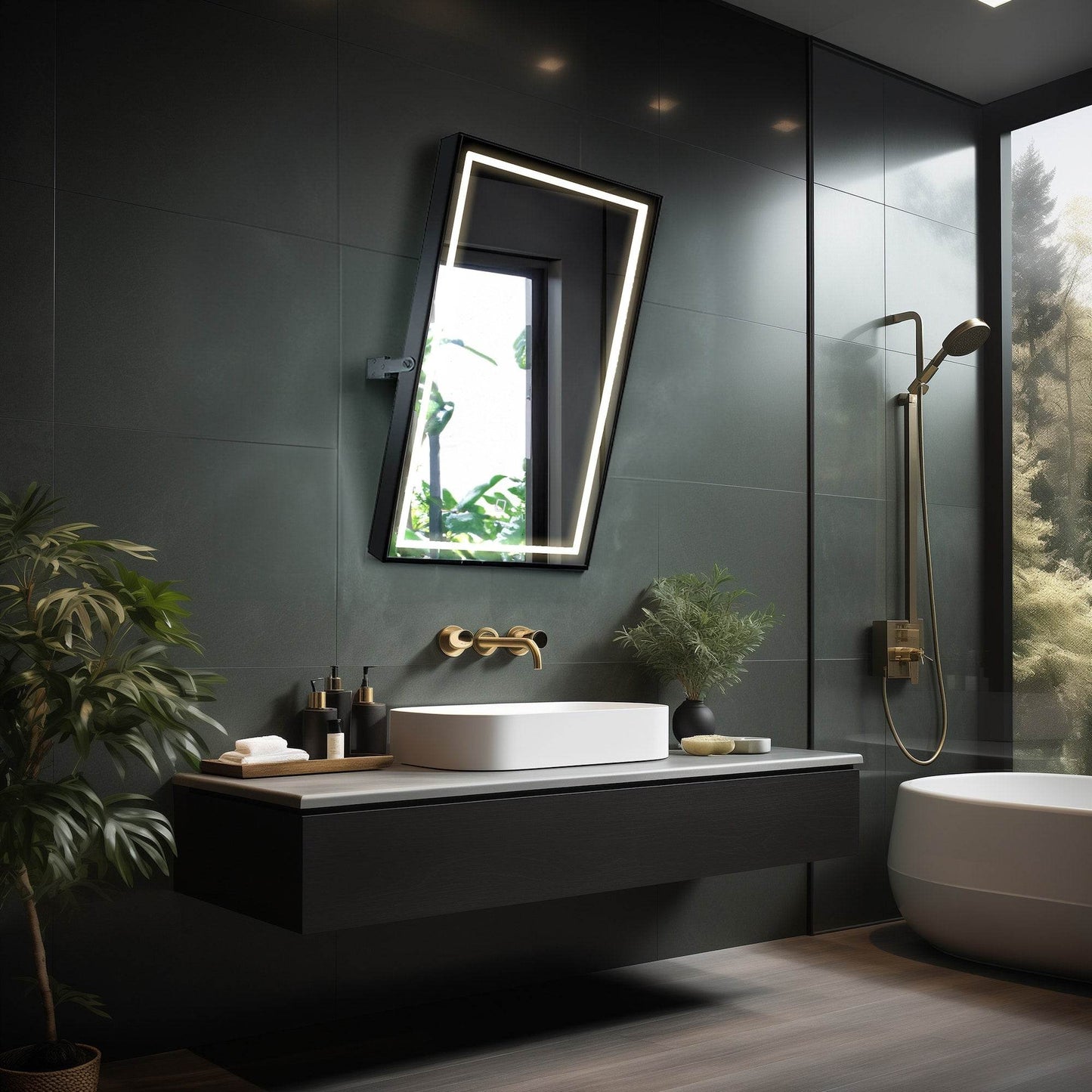 Kalista 24"W x 32"H Pivoting LED Mirror