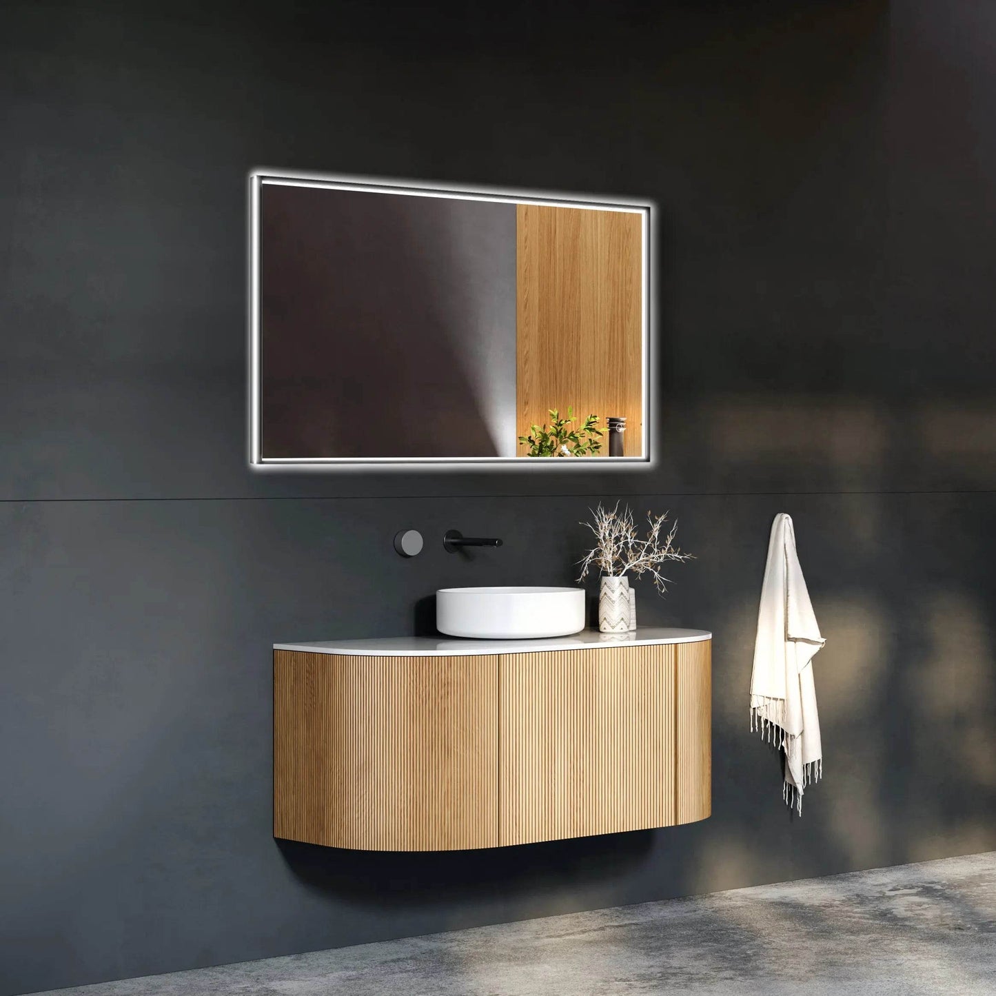 LEO Front & Backlit LED Lighted Mirror with Dimmer & Defogger - Available in 2 Sizes