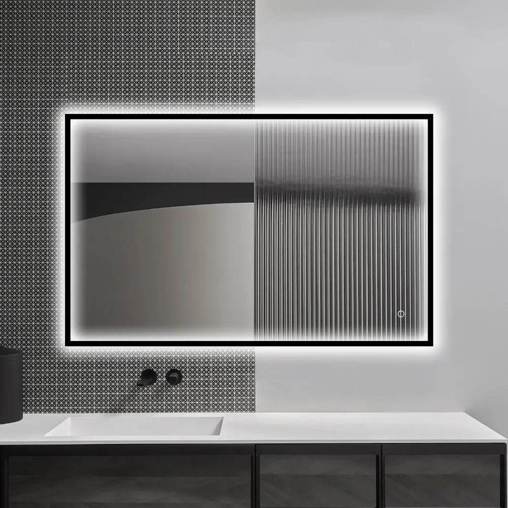 LEO Front & Backlit LED Lighted Mirror with Dimmer & Defogger - Available in 2 Sizes