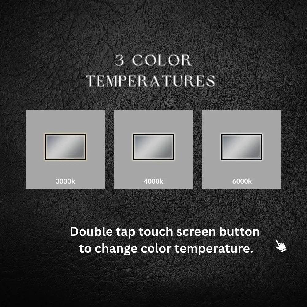 LEO Front & Backlit LED Lighted Mirror with Dimmer & Defogger - Available in 2 Sizes