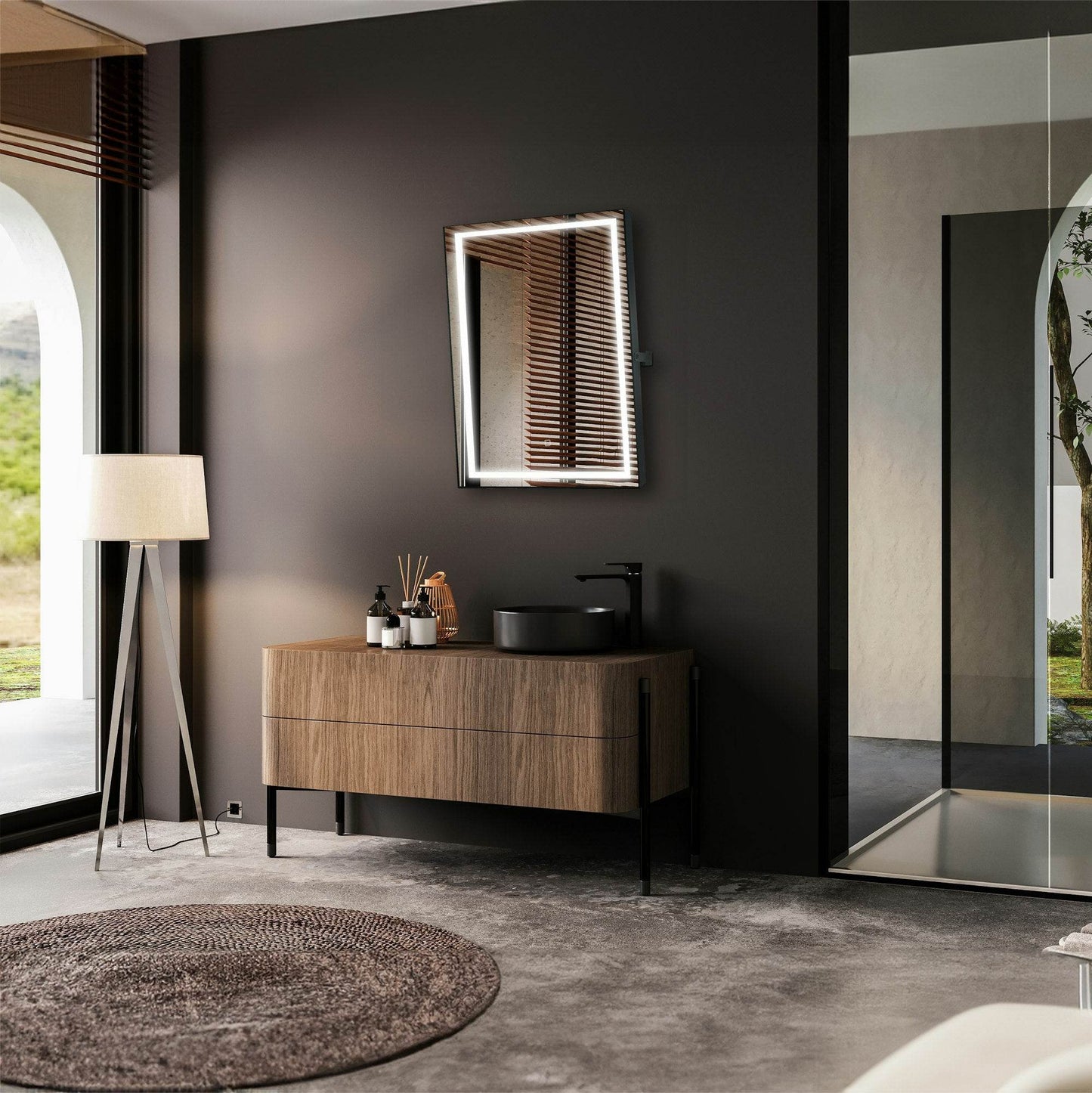 Kalista 24"W x 32"H Pivoting LED Mirror