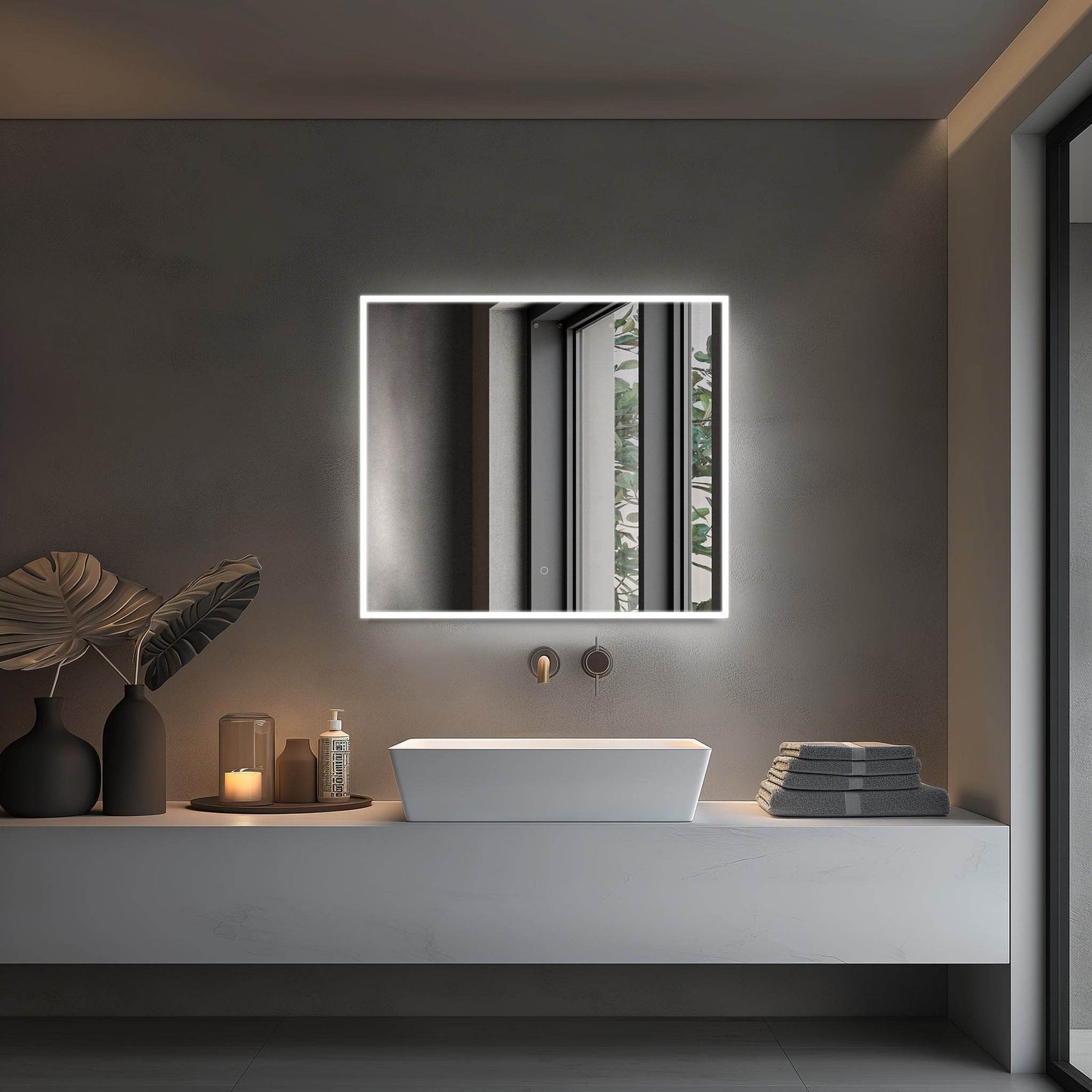 Camila Frameless LED Mirror with Defogger and Integrated Touch Switch - Available in 4 Sizes