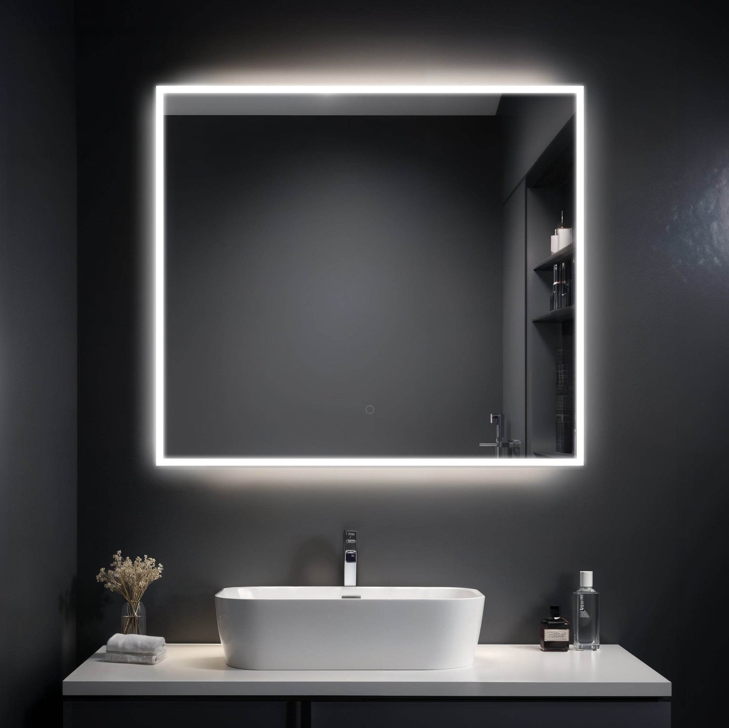 Camila Frameless LED Mirror with Defogger and Integrated Touch Switch - Available in 4 Sizes