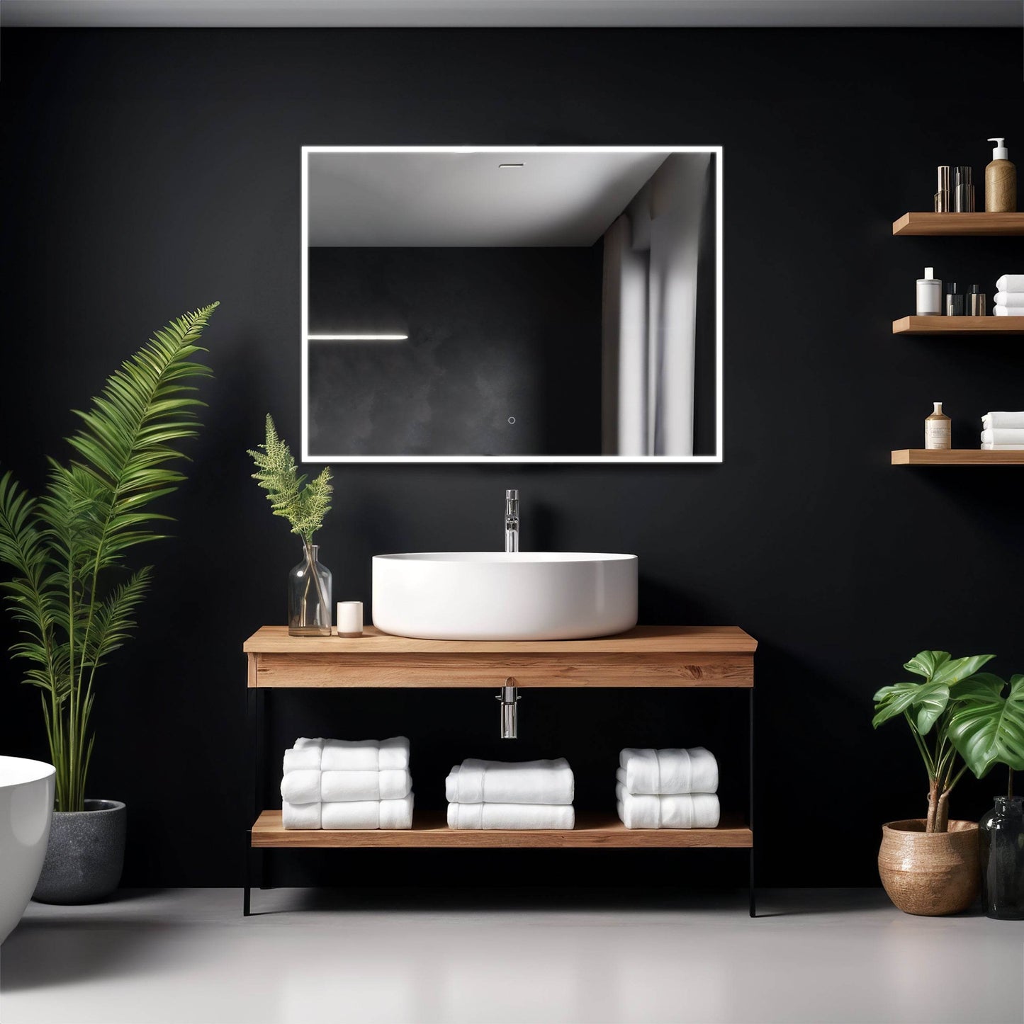 Camila Frameless LED Mirror with Defogger and Integrated Touch Switch - Available in 4 Sizes