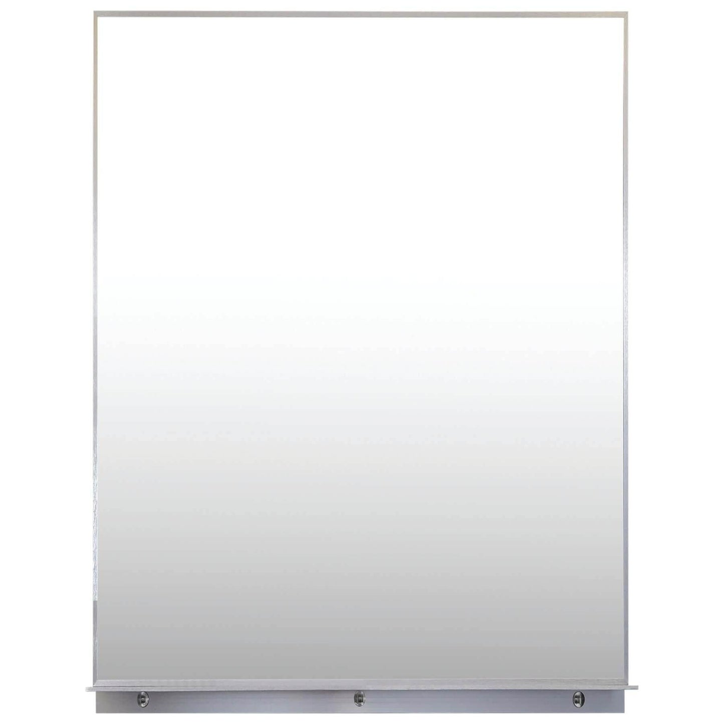 Lexi 24"W x 32"H Rectangular Framed Mirror with Integrated Shelf in Brushed Nickel