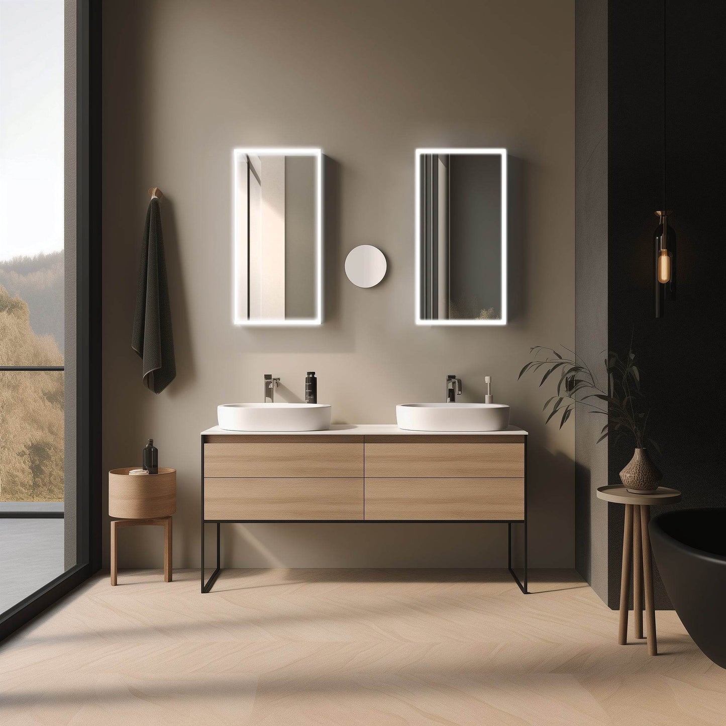 Dhalia LED Bathroom Medicine Cabinet with Defogger and Internal 3X Makeup Mirror - Available in 5 Sizes