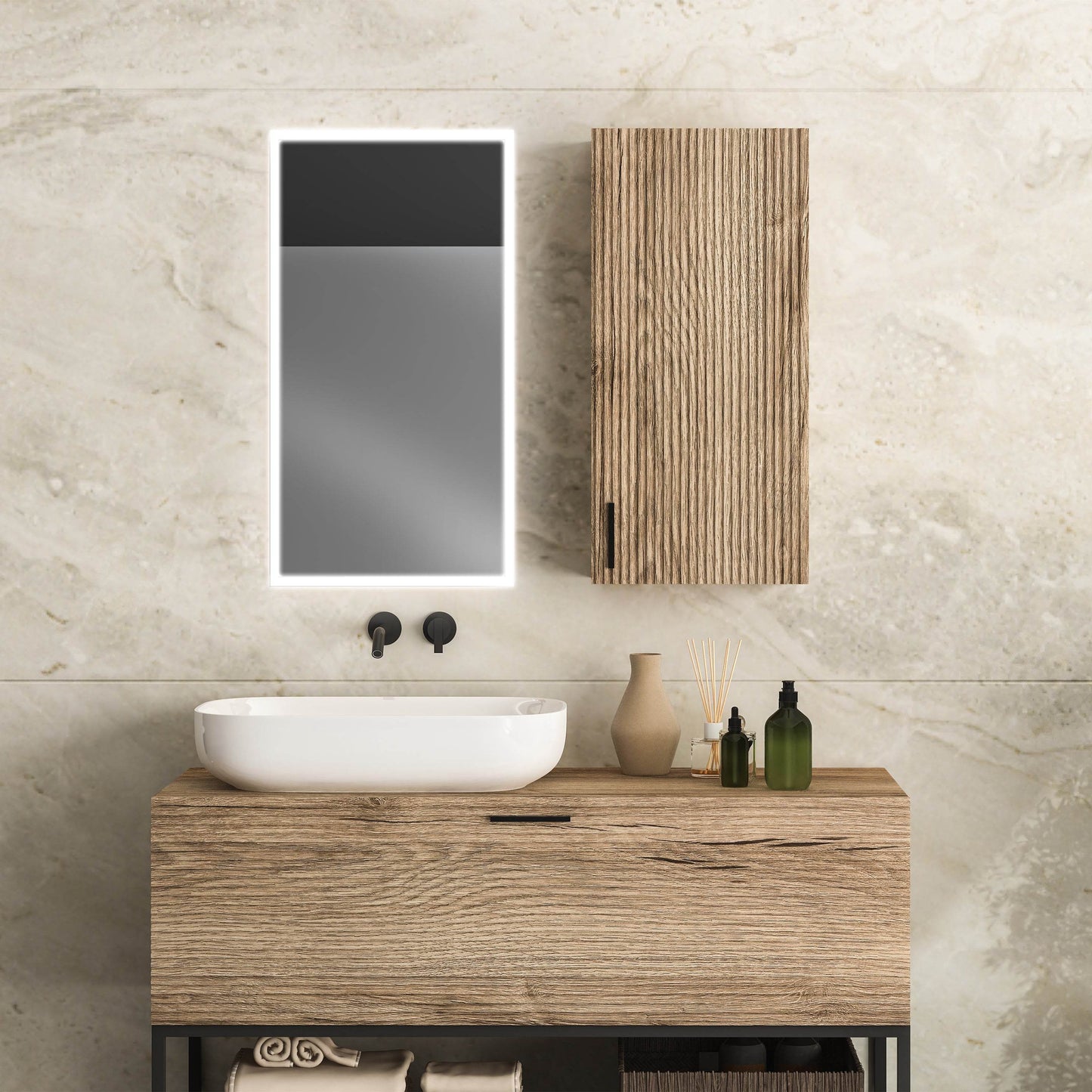 Dhalia LED Bathroom Medicine Cabinet with Defogger and Internal 3X Makeup Mirror - Available in 5 Sizes