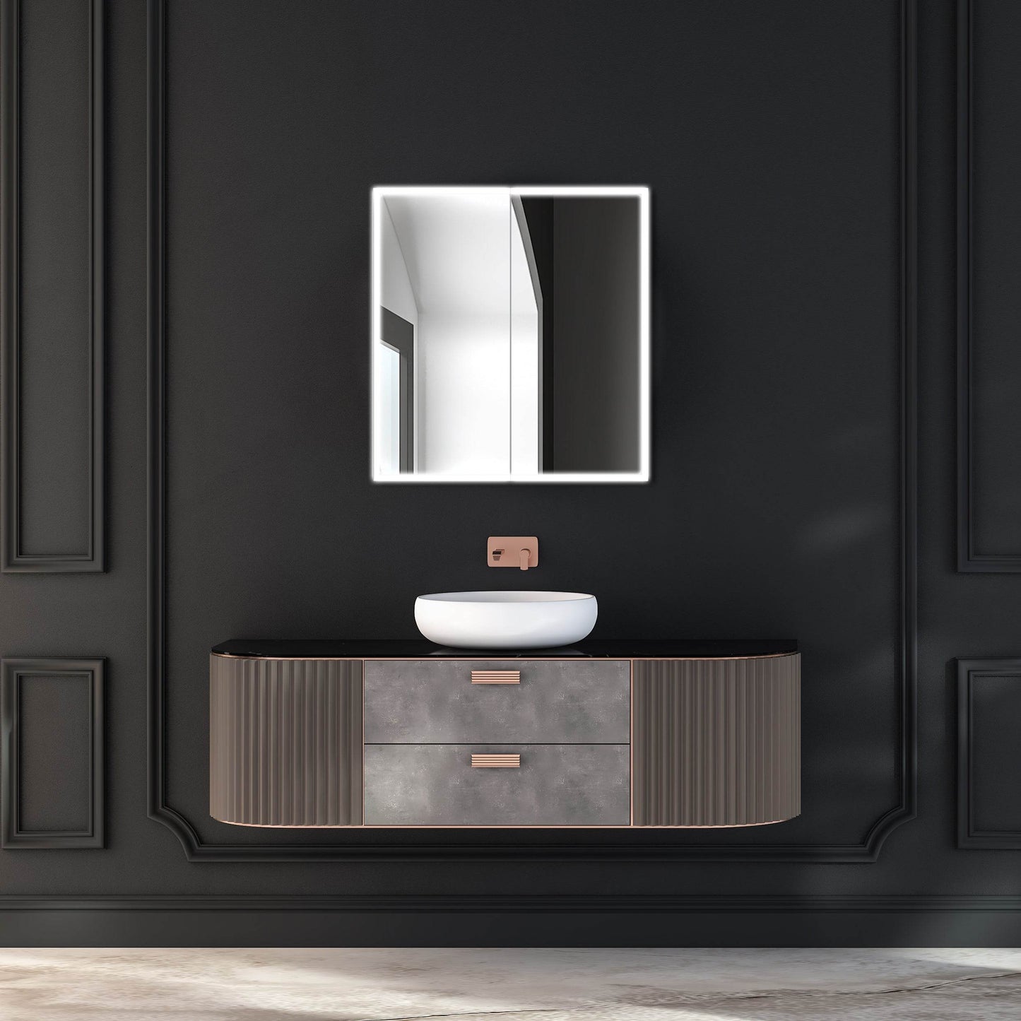 Dhalia LED Bathroom Medicine Cabinet with Defogger and Internal 3X Makeup Mirror - Available in 5 Sizes