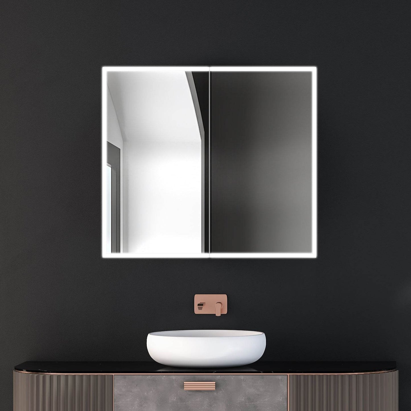 Dhalia LED Bathroom Medicine Cabinet with Defogger and Internal 3X Makeup Mirror - Available in 5 Sizes