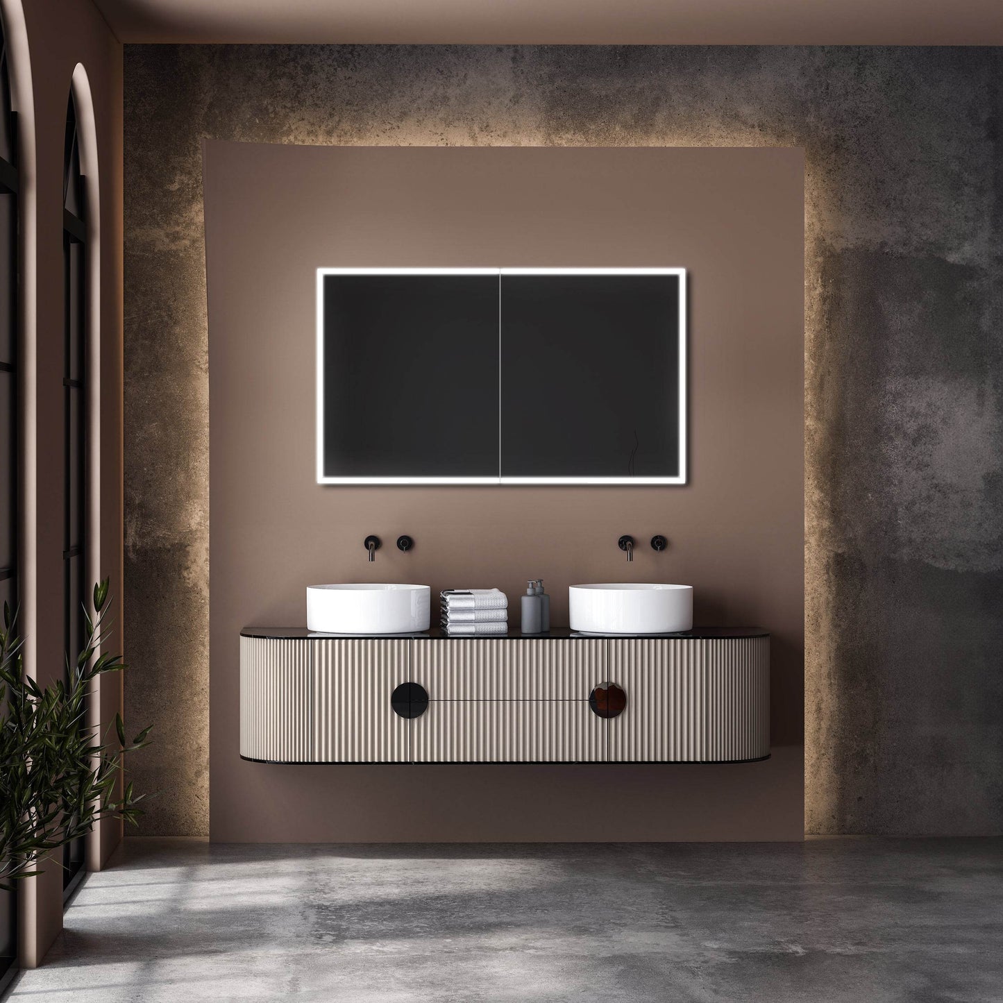 Dhalia LED Bathroom Medicine Cabinet with Defogger and Internal 3X Makeup Mirror - Available in 5 Sizes