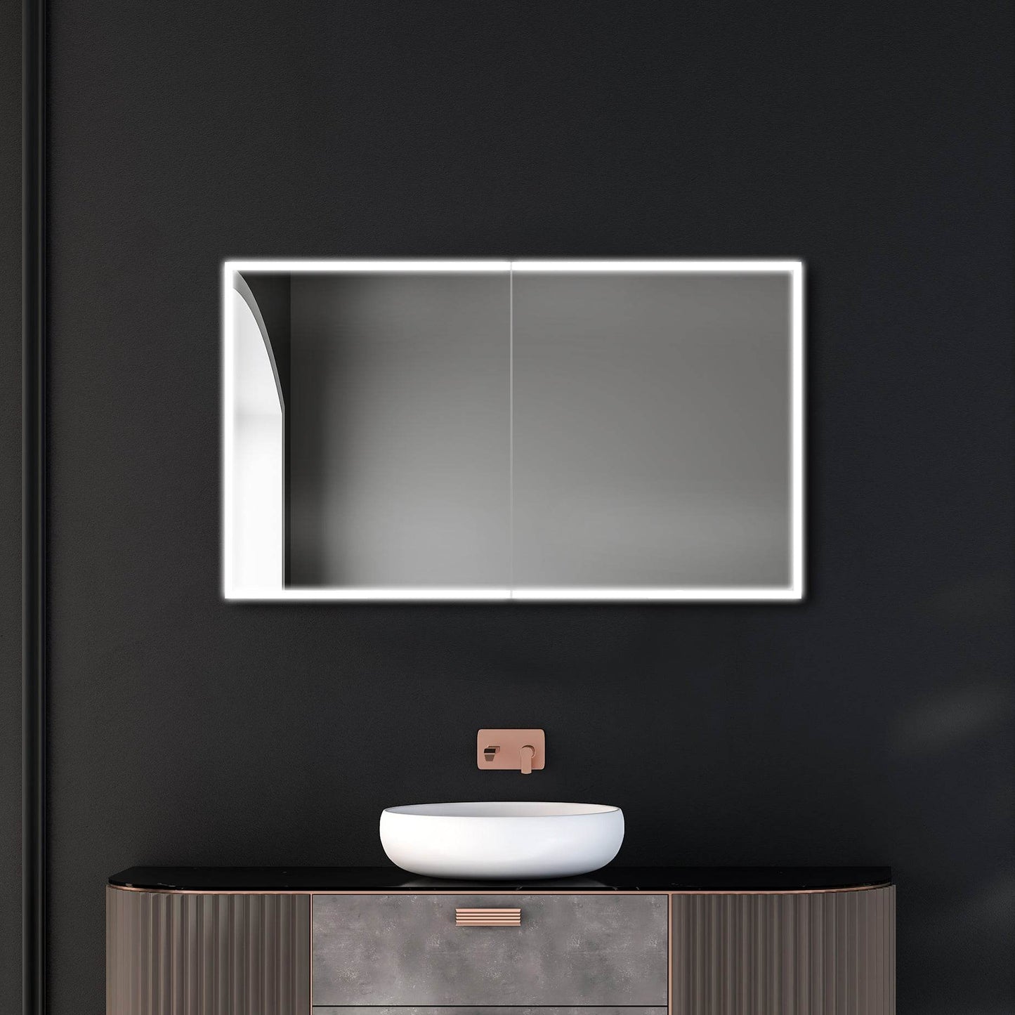 Dhalia LED Bathroom Medicine Cabinet with Defogger and Internal 3X Makeup Mirror - Available in 5 Sizes