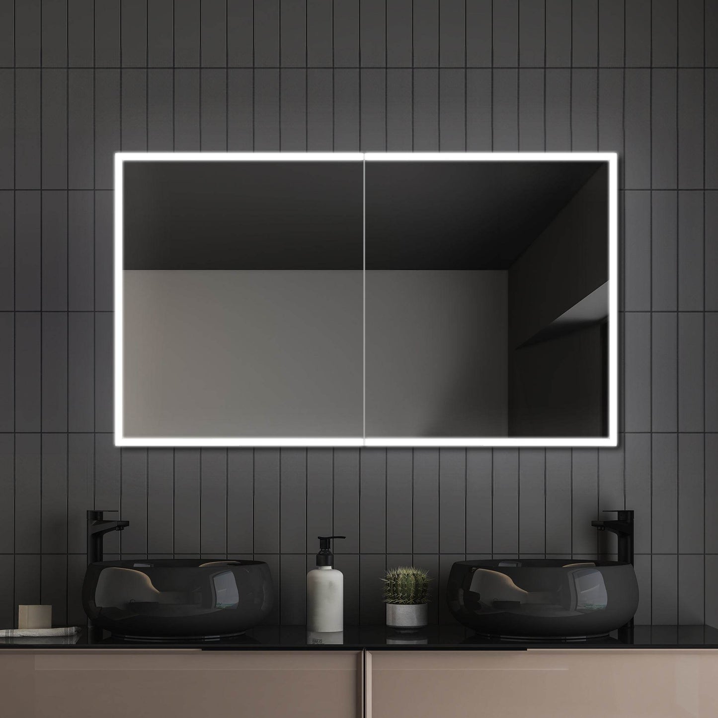 Dhalia LED Bathroom Medicine Cabinet with Defogger and Internal 3X Makeup Mirror - Available in 5 Sizes