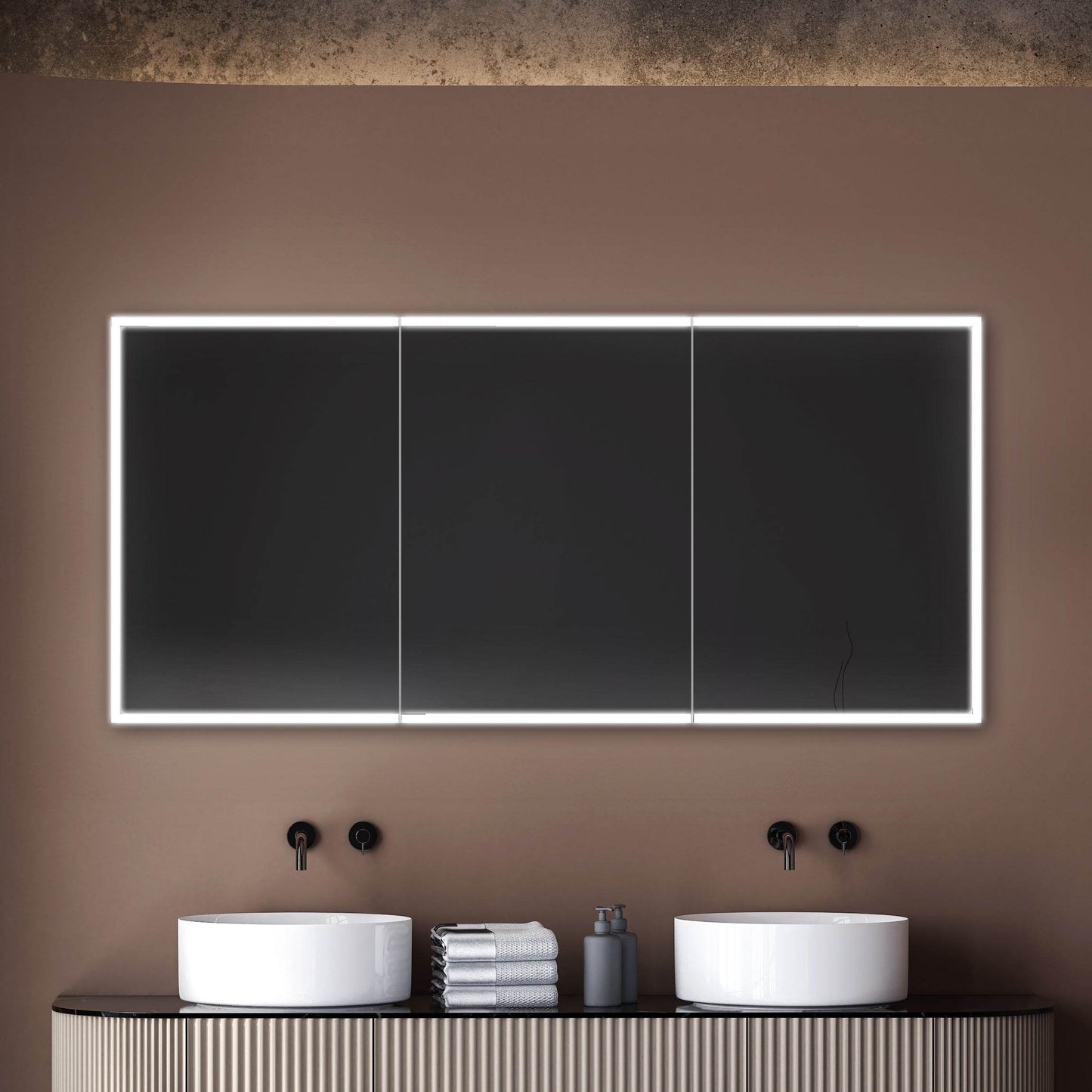 Dhalia LED Bathroom Medicine Cabinet with Defogger and Internal 3X Makeup Mirror - Available in 5 Sizes