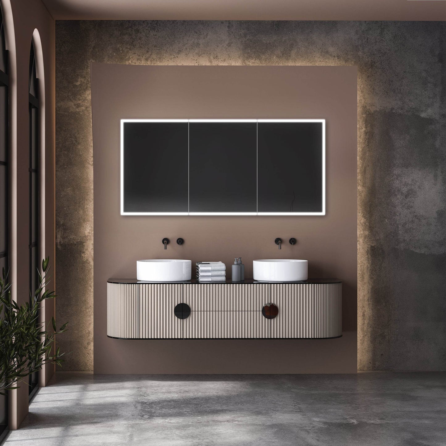 Dhalia LED Bathroom Medicine Cabinet with Defogger and Internal 3X Makeup Mirror - Available in 5 Sizes