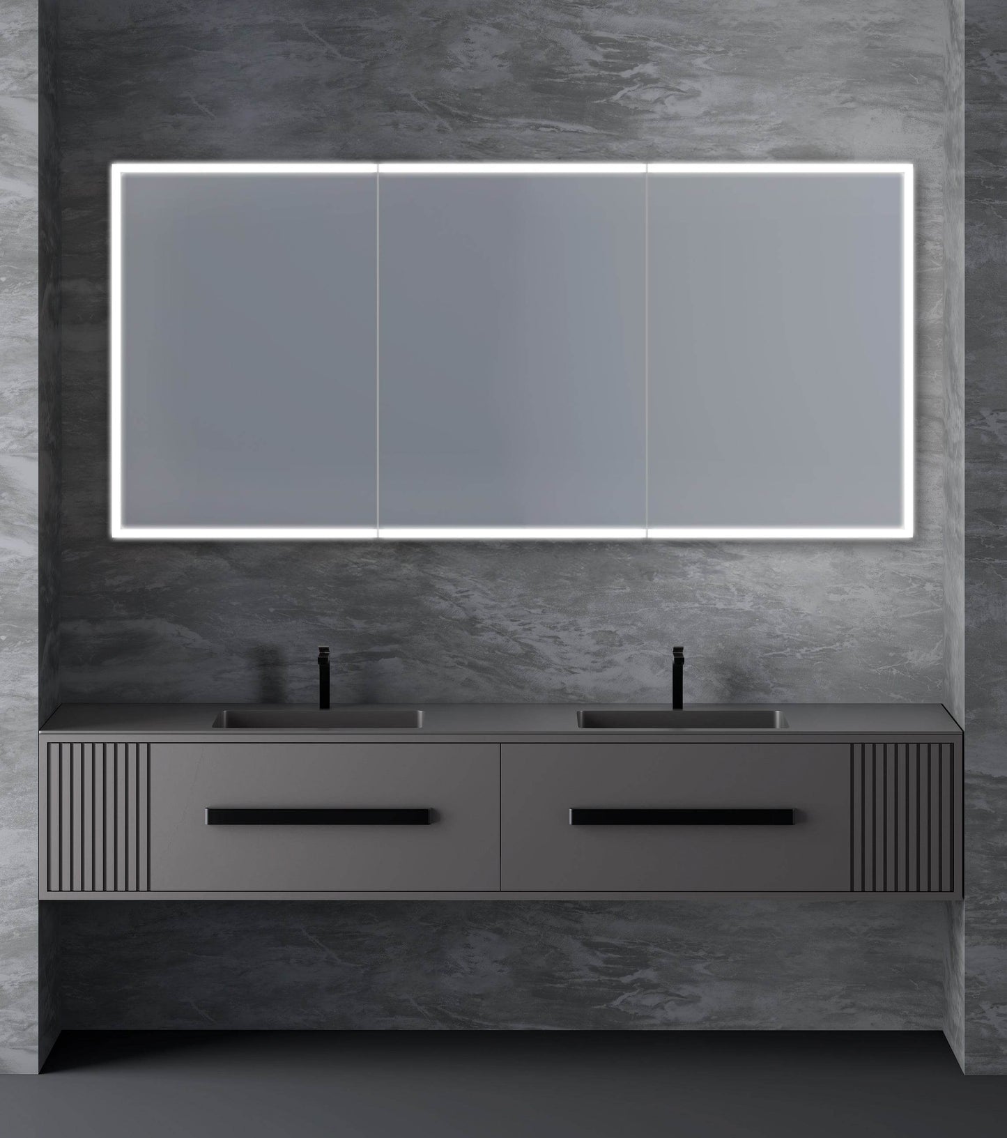 Dhalia LED Bathroom Medicine Cabinet with Defogger and Internal 3X Makeup Mirror - Available in 5 Sizes