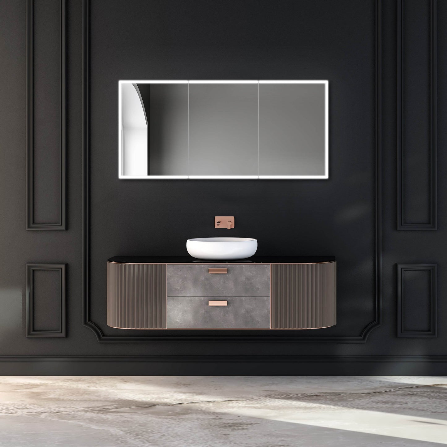 Dhalia LED Bathroom Medicine Cabinet with Defogger and Internal 3X Makeup Mirror - Available in 5 Sizes