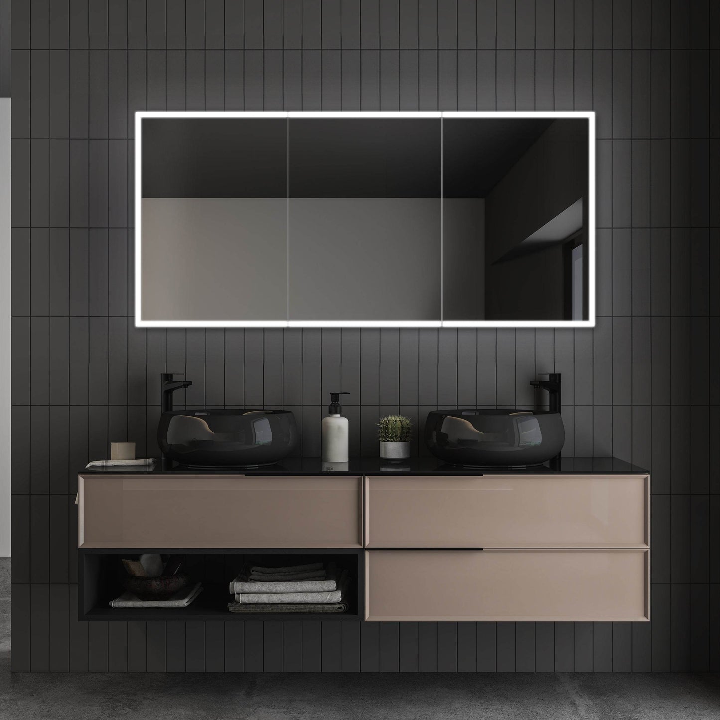 Dhalia LED Bathroom Medicine Cabinet with Defogger and Internal 3X Makeup Mirror - Available in 5 Sizes