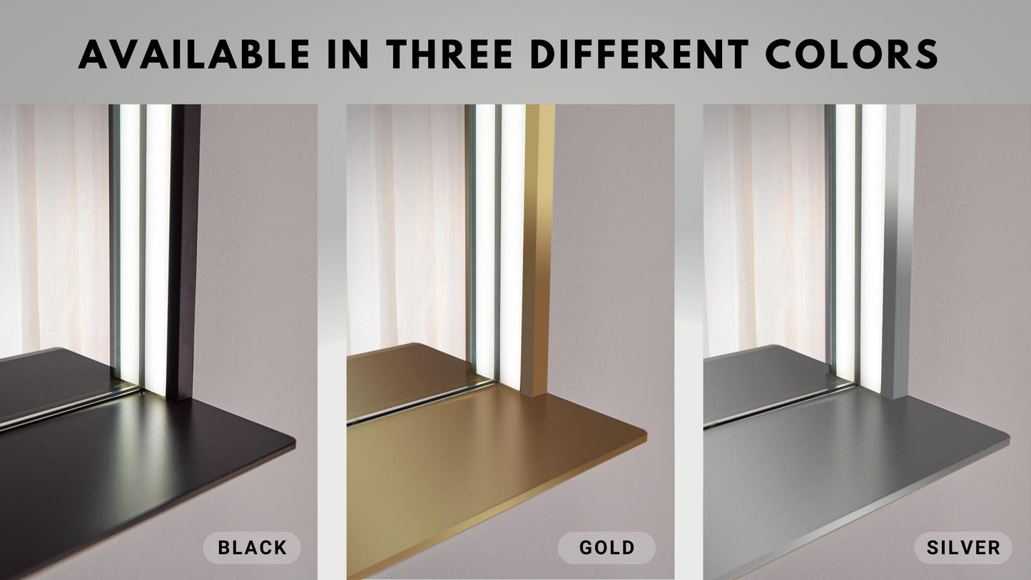 Allegra 36"W x 32"H Framed LED Mirror with Bluetooth Speaker and Wireless Cell Phone Charger - Available in 3 colors