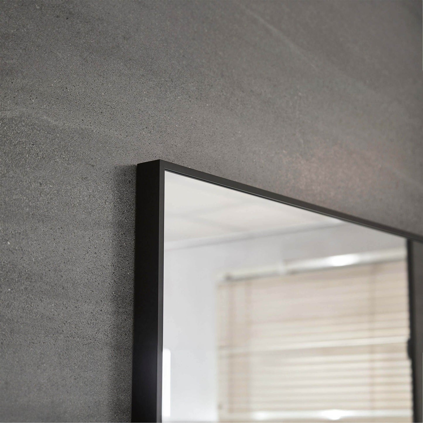 Lexi 24"W x 32"H Rectangular Framed Mirror with Integrated Shelf in Matte Black