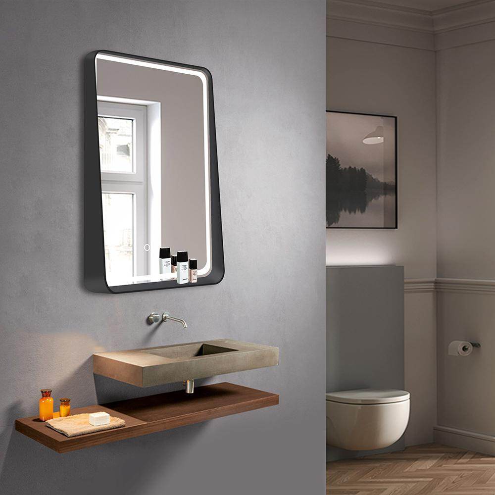 Zara 24"W x 32"H LED Lighted Mirror with Integrated Shelf