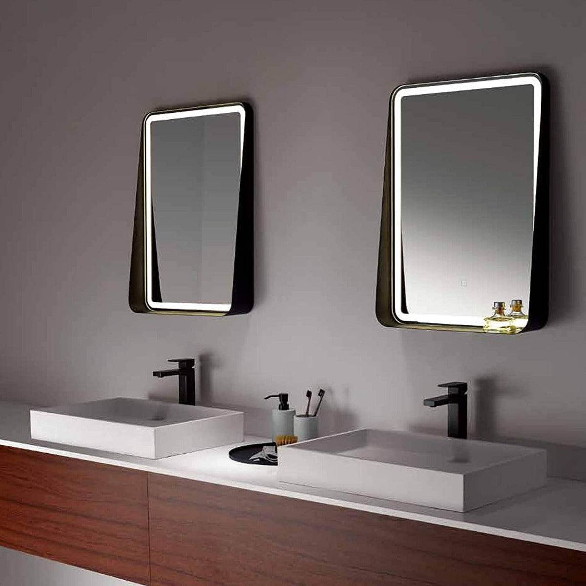 Zara 24"W x 32"H LED Lighted Mirror with Integrated Shelf