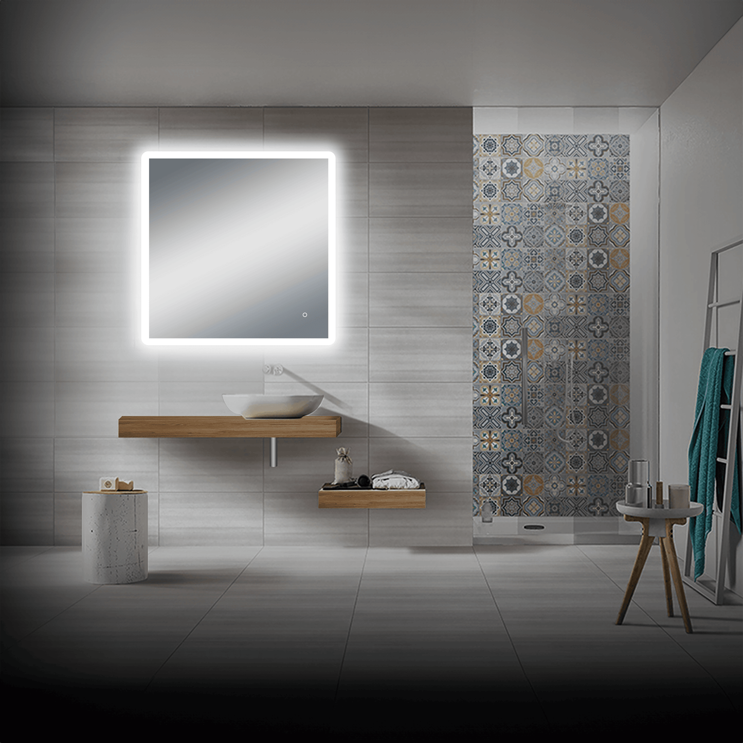 Pilsen LED Mirror with Integrated Dimmer and Defogger - Available in 4 Sizes