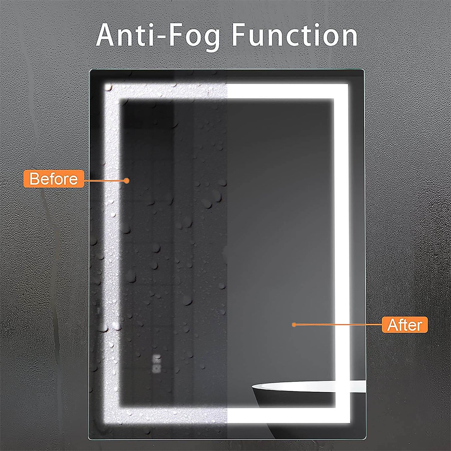 Mariana Rectangular LED Bathroom Mirror with Dimmer & Defogger - Available in 2 Sizes