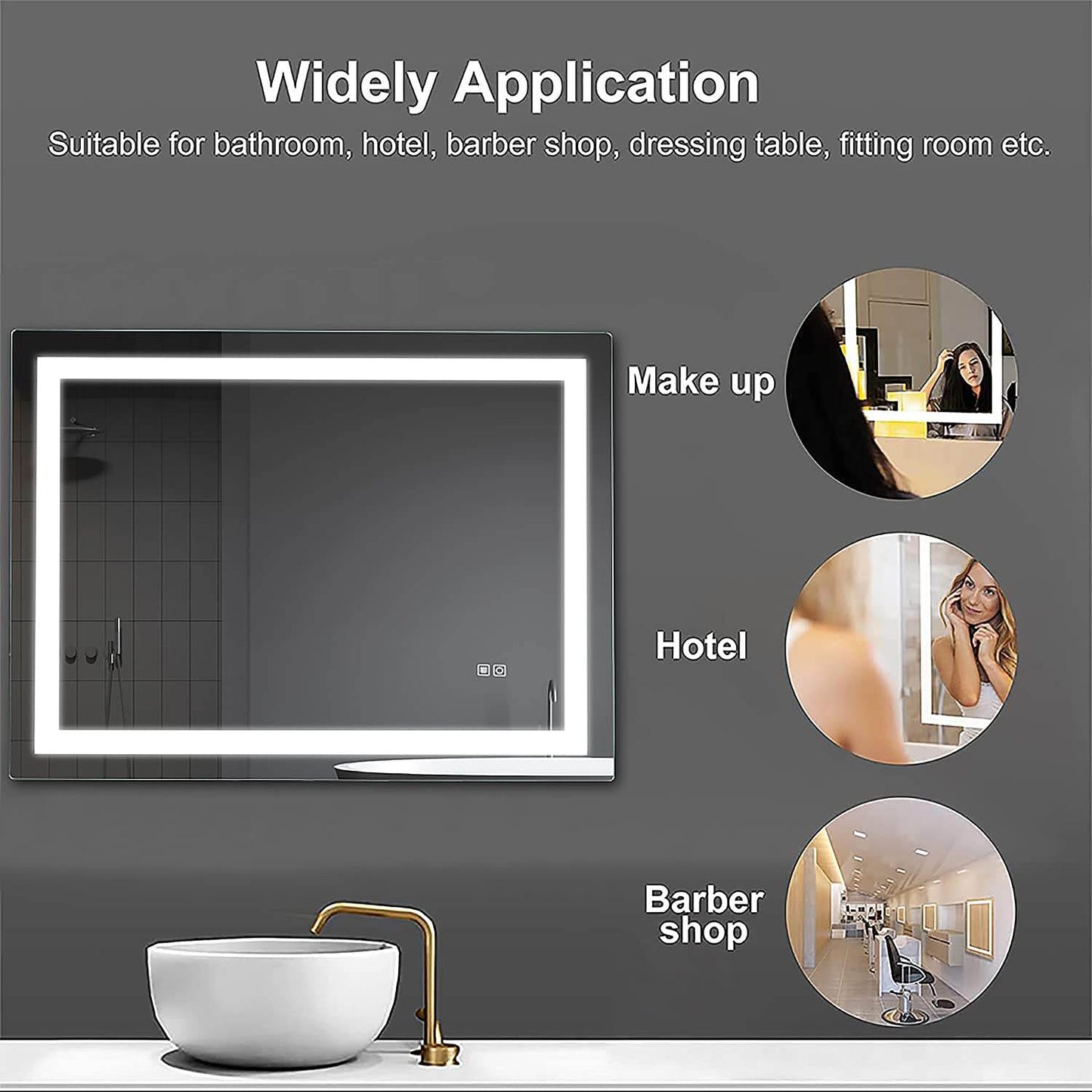 Mariana Rectangular LED Bathroom Mirror with Dimmer & Defogger - Available in 2 Sizes