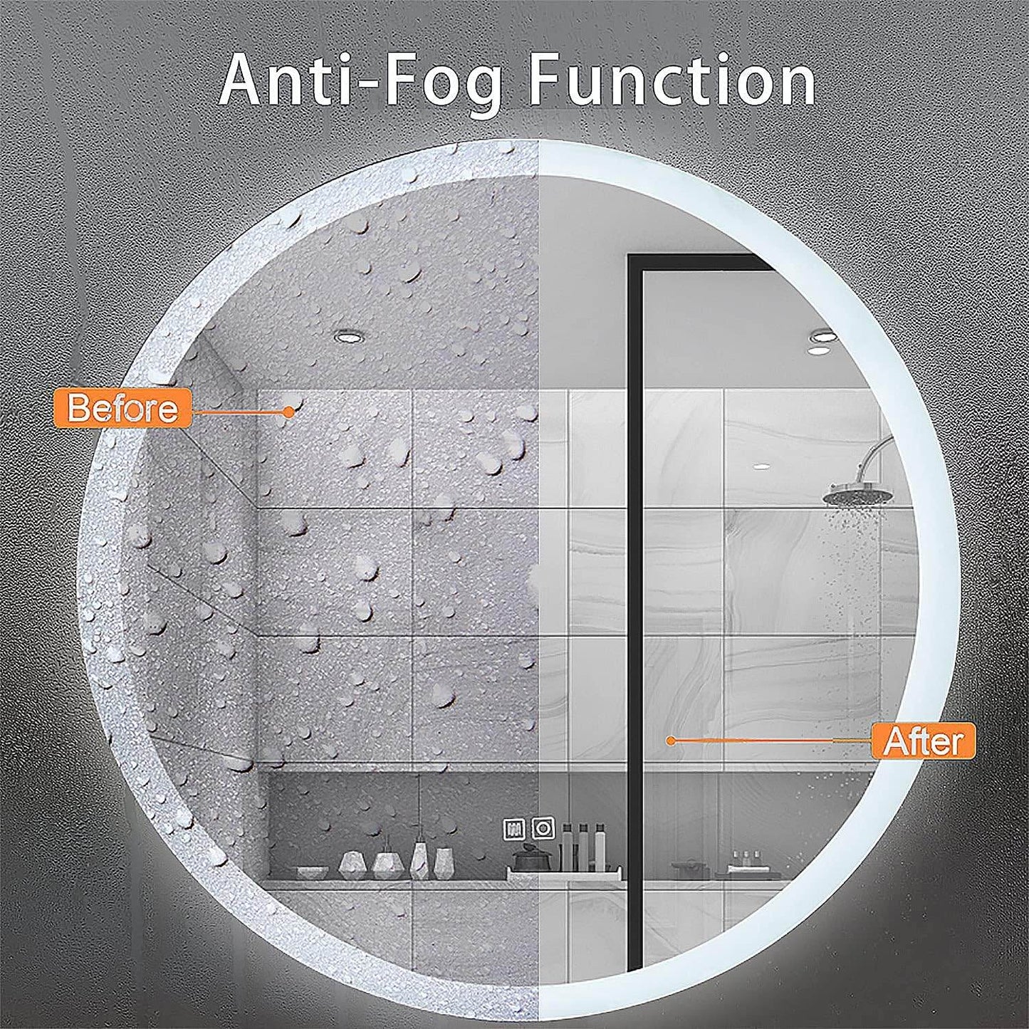 Mariana 24" Round LED Mirror with Dimmer & Defogger