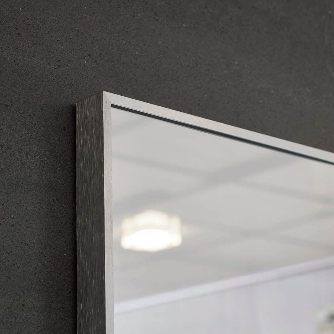 Lexi 24"W x 32"H Rectangular Framed Mirror with Integrated Shelf in Brushed Nickel