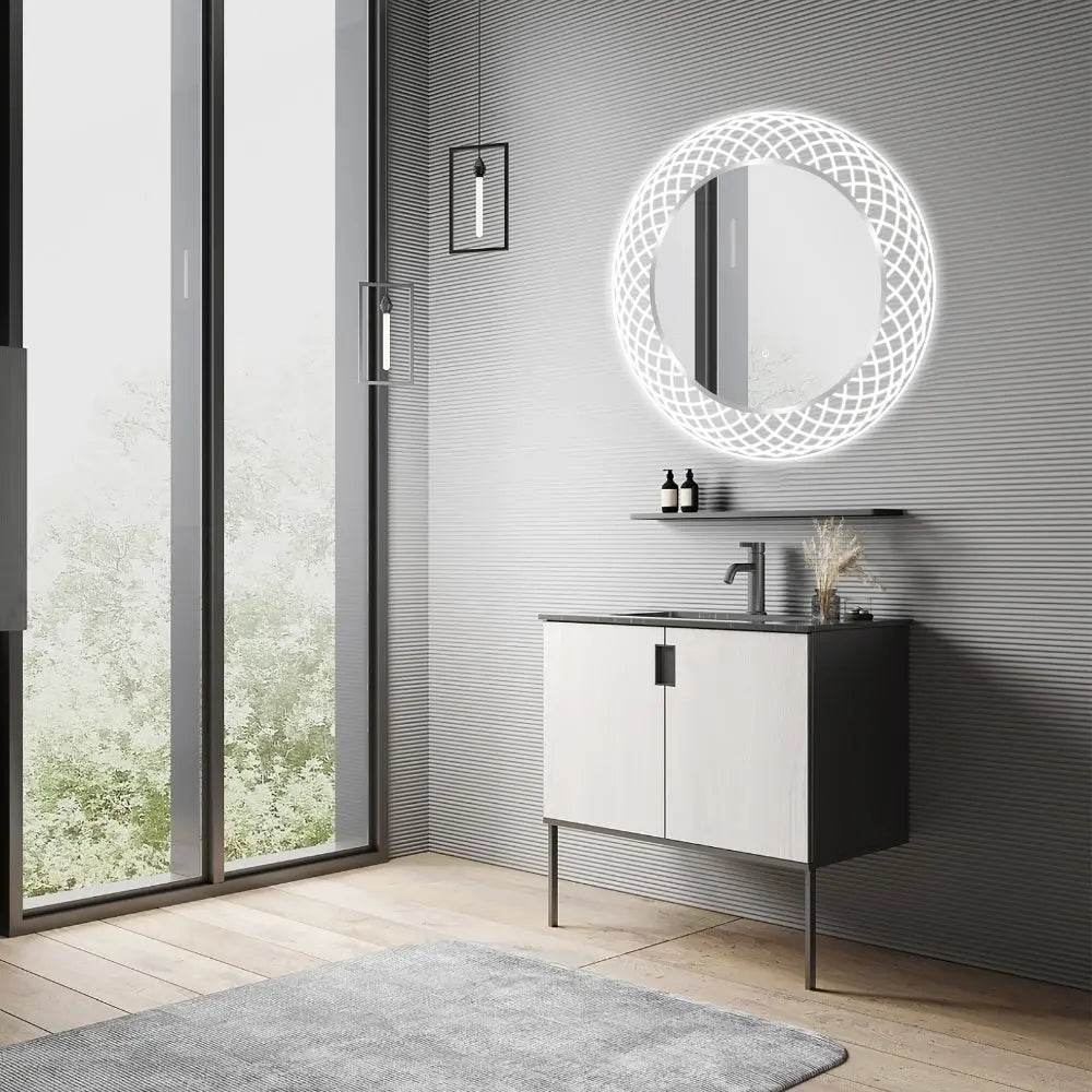 Liza Round LED Lighted Mirror with Dimmer & Defogger - Available in 2 Sizes