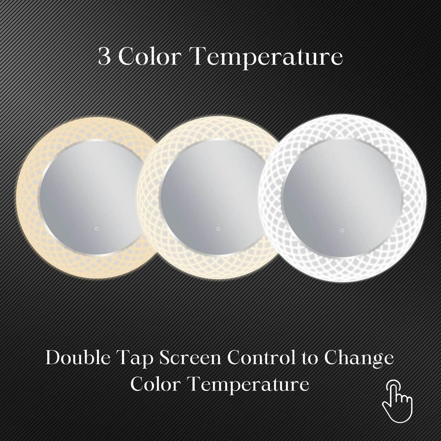 Liza Round LED Lighted Mirror with Dimmer & Defogger - Available in 2 Sizes