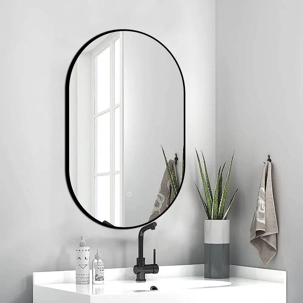 Olivia 20" W x 32" H LED Lighted Bathroom Mirror with Dimmer & Defogger in Black
