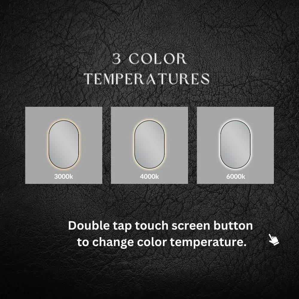 Olivia 20" W x 32" H LED Lighted Bathroom Mirror with Dimmer & Defogger in Black