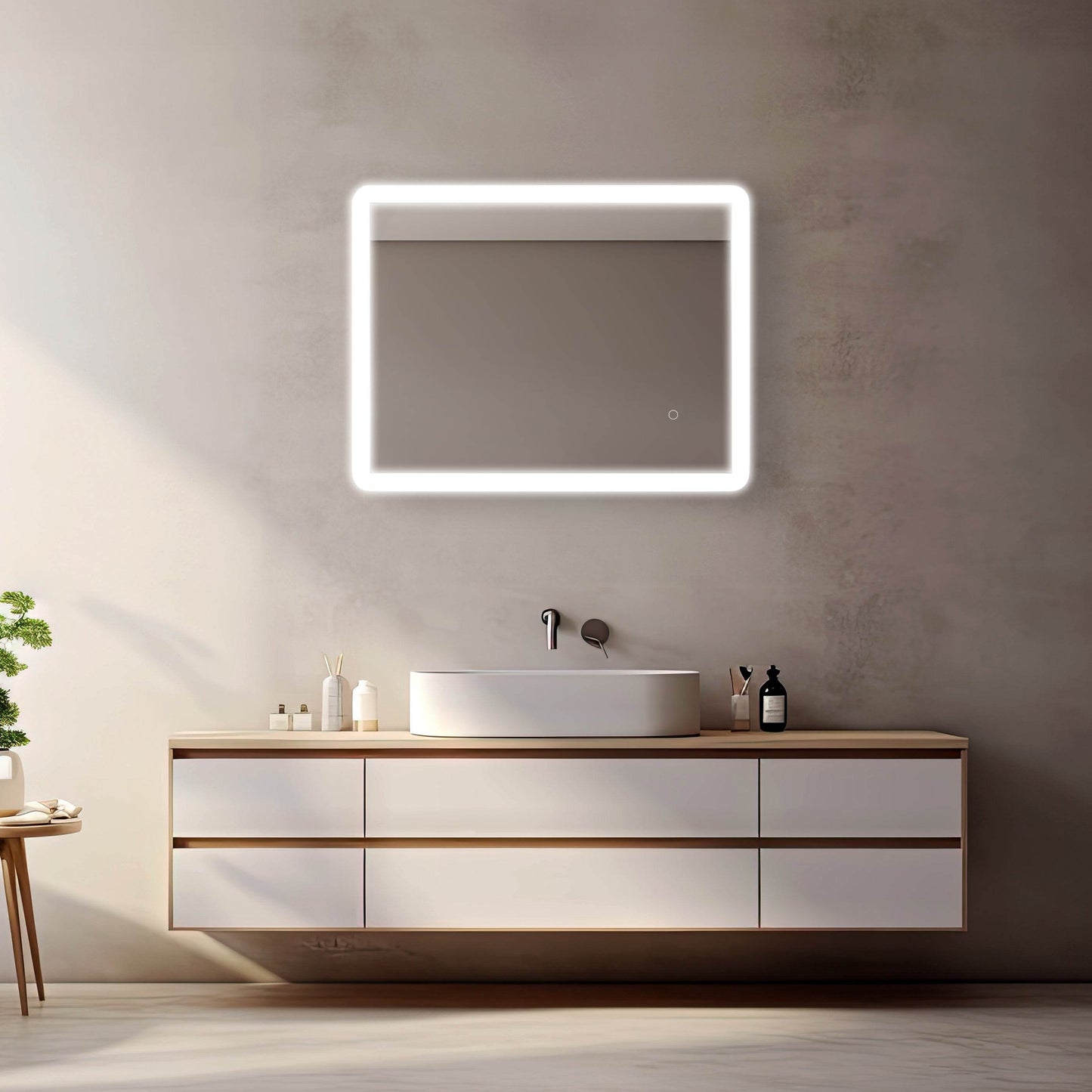 Pilsen LED Mirror with Integrated Dimmer and Defogger - Available in 4 Sizes