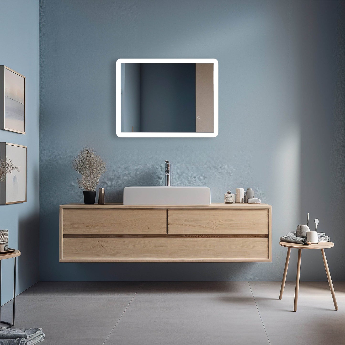 Pilsen LED Mirror with Integrated Dimmer and Defogger - Available in 4 Sizes