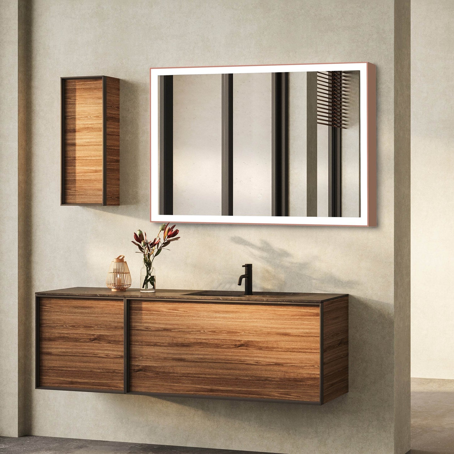 Rose Gold 40"W x 24"H LED Mirror