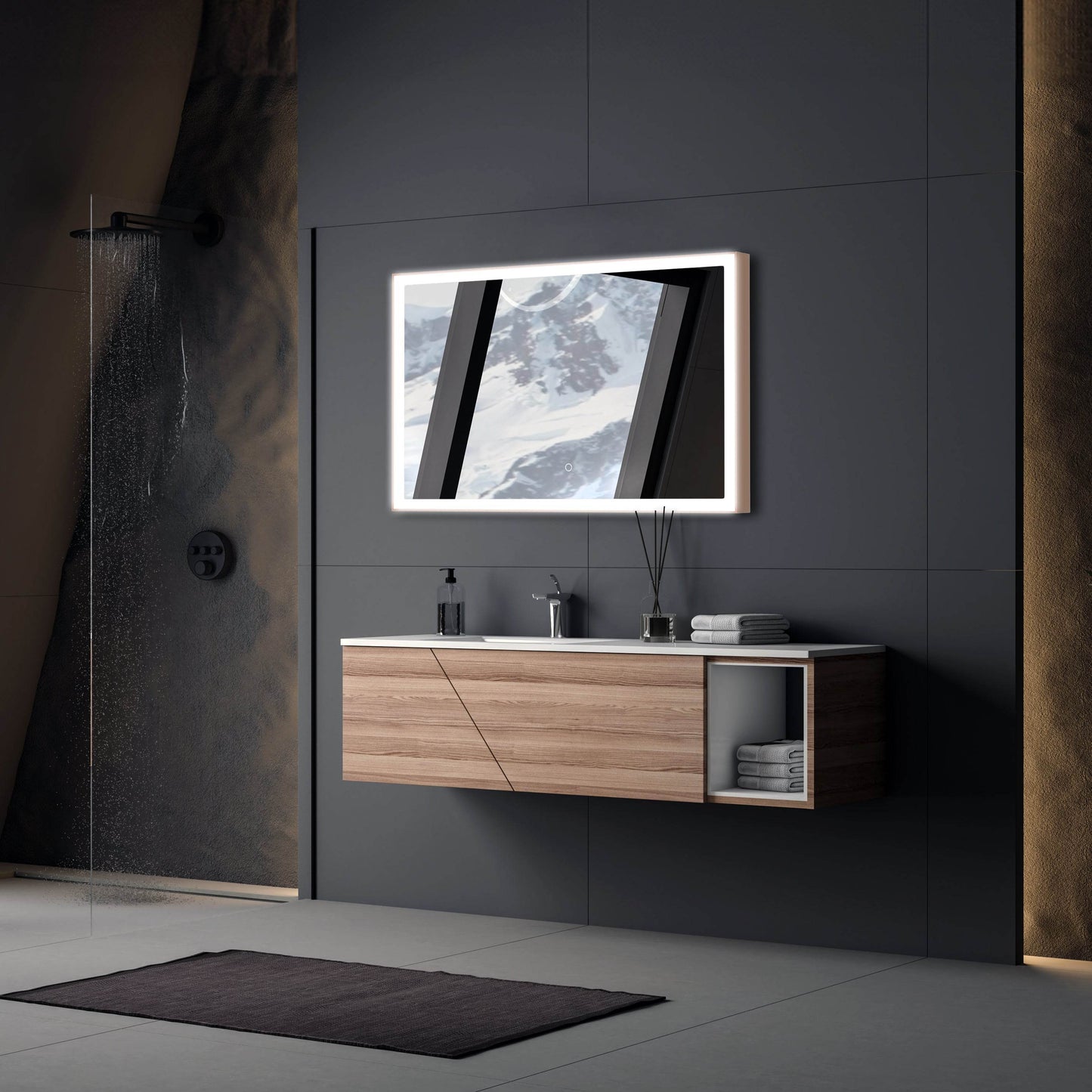 Rose Gold 40"W x 24"H LED Mirror