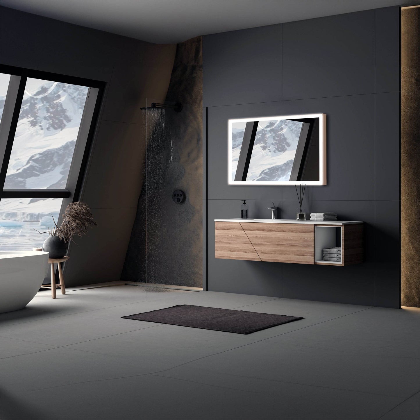 Rose Gold 40"W x 24"H LED Mirror