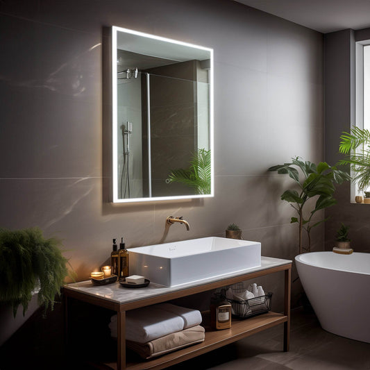 Camila Frameless LED Mirror with Defogger and Integrated Touch Switch - Available in 4 Sizes