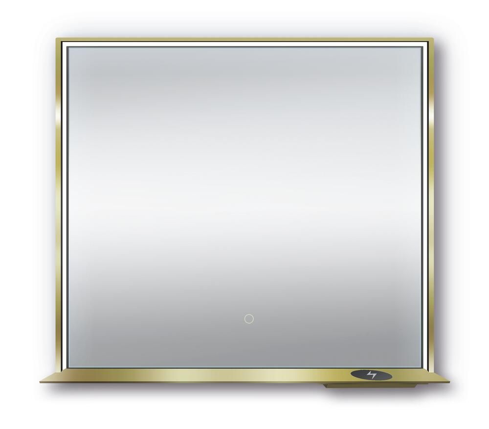 Allegra 36"W x 32"H Framed LED Mirror with Bluetooth Speaker and Wireless Cell Phone Charger - Available in 3 colors